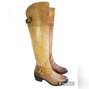 Vince Camuto shookles zipper buckles riding equestrian brown boots sz 6.5